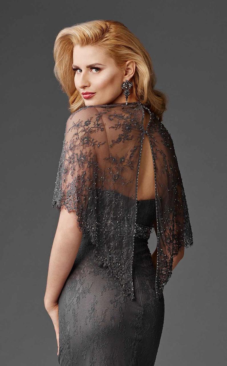 Clarisse M6435 Evening Sheath V-Neck Beaded Floor-Length Lace Dress