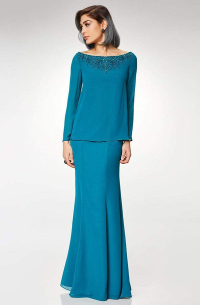 Clarisse M6538 Evening Formal Mermaid Beaded Floor-Length Chiffon Dress