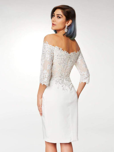 Clarisse M6566 Prom Sheath Off-Shoulder Lace Floor-Length Satin Dress