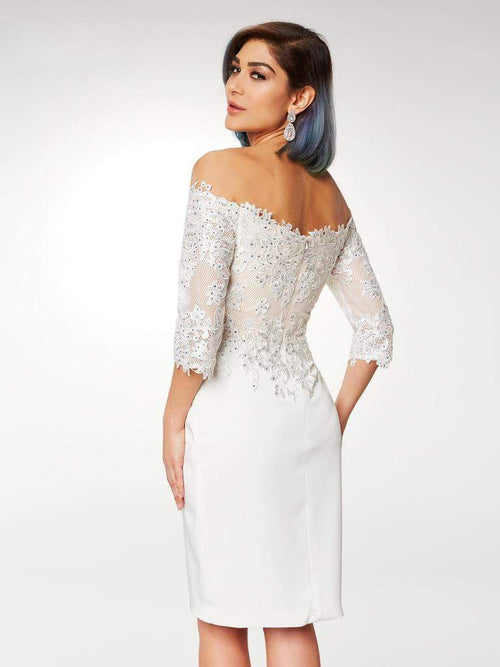 Clarisse M6566 Prom Sheath Off-Shoulder Lace Floor-Length Satin Dress