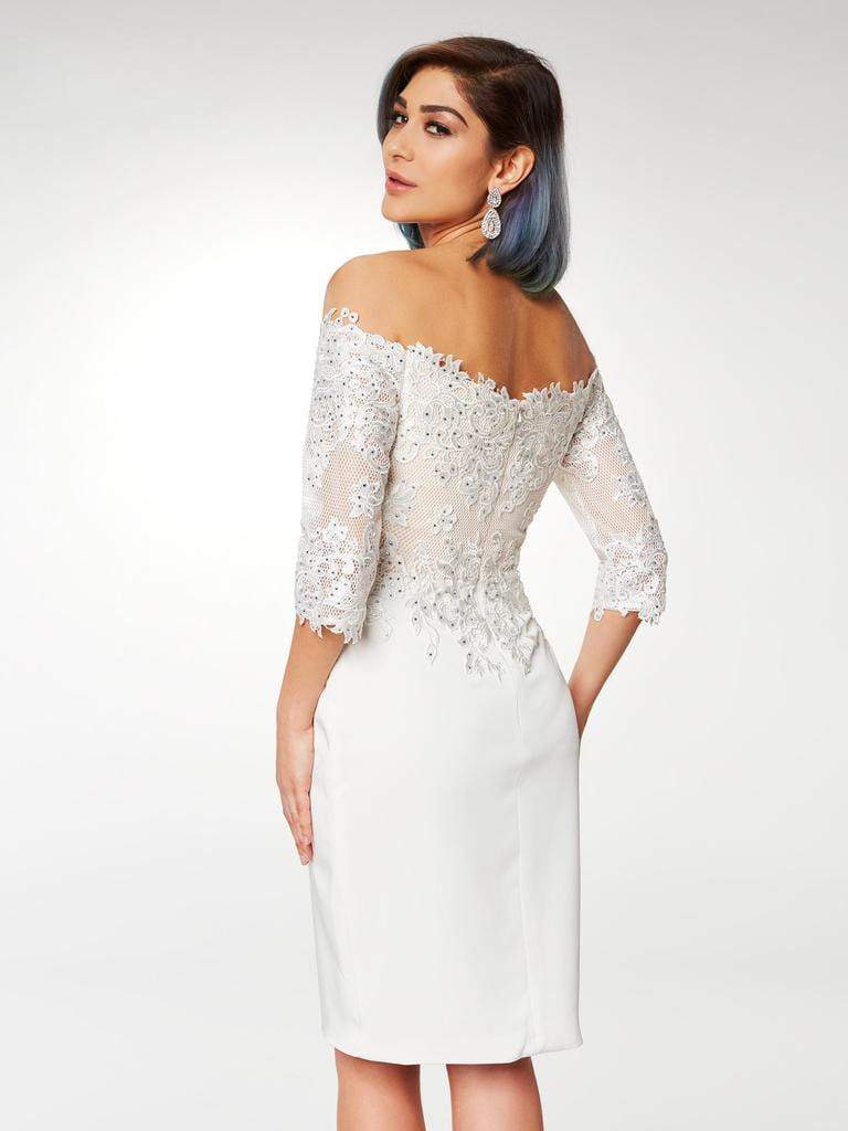 Clarisse M6566 Prom Sheath Off-Shoulder Lace Floor-Length Satin Dress