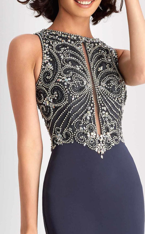 Clarisse 3075 Evening Formal Sheath Illusion Floor-Length Mesh Dress