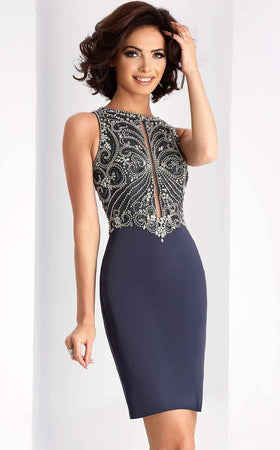 Clarisse 3075 Evening Formal Sheath Illusion Floor-Length Mesh Dress