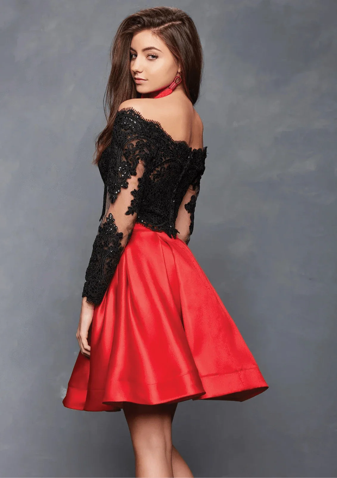 Clarisse 3581 Formal A-Line Off-Shoulder Lace Floor-Length Lace Dress