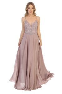 Classy Bridesmaid Long Dress - MAUVE / 4