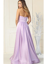 May Queen MQ1846 Strapless A-Line Classy Bridesmaid Satin Dress