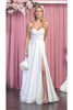 Classy Bridesmaid Satin Dress - IVORY / 4