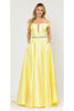 Classy Prom Off The Shoulder Dresses - YELLOW / XS