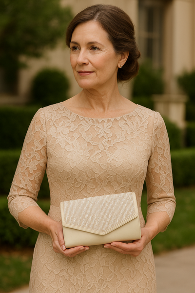 Bolso de mano tipo sobre con tachuelas de diamantes de imitación para la madre de la novia