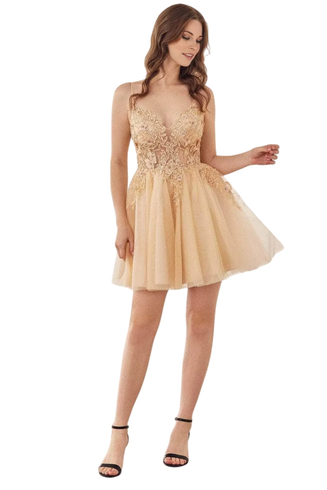 Cocktail Dress 2025 Jeweled Tulle Elegant Party Dress - Champagne / XXS - Prom