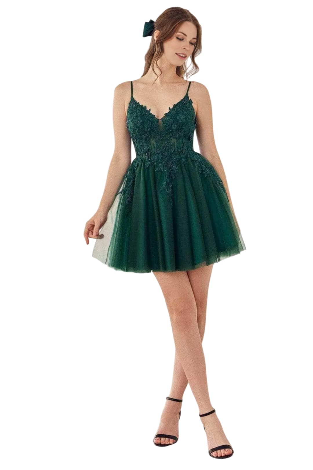 Cocktail Dress 2025 Jeweled Tulle Elegant Party Dress - Emerald / XXS - Prom