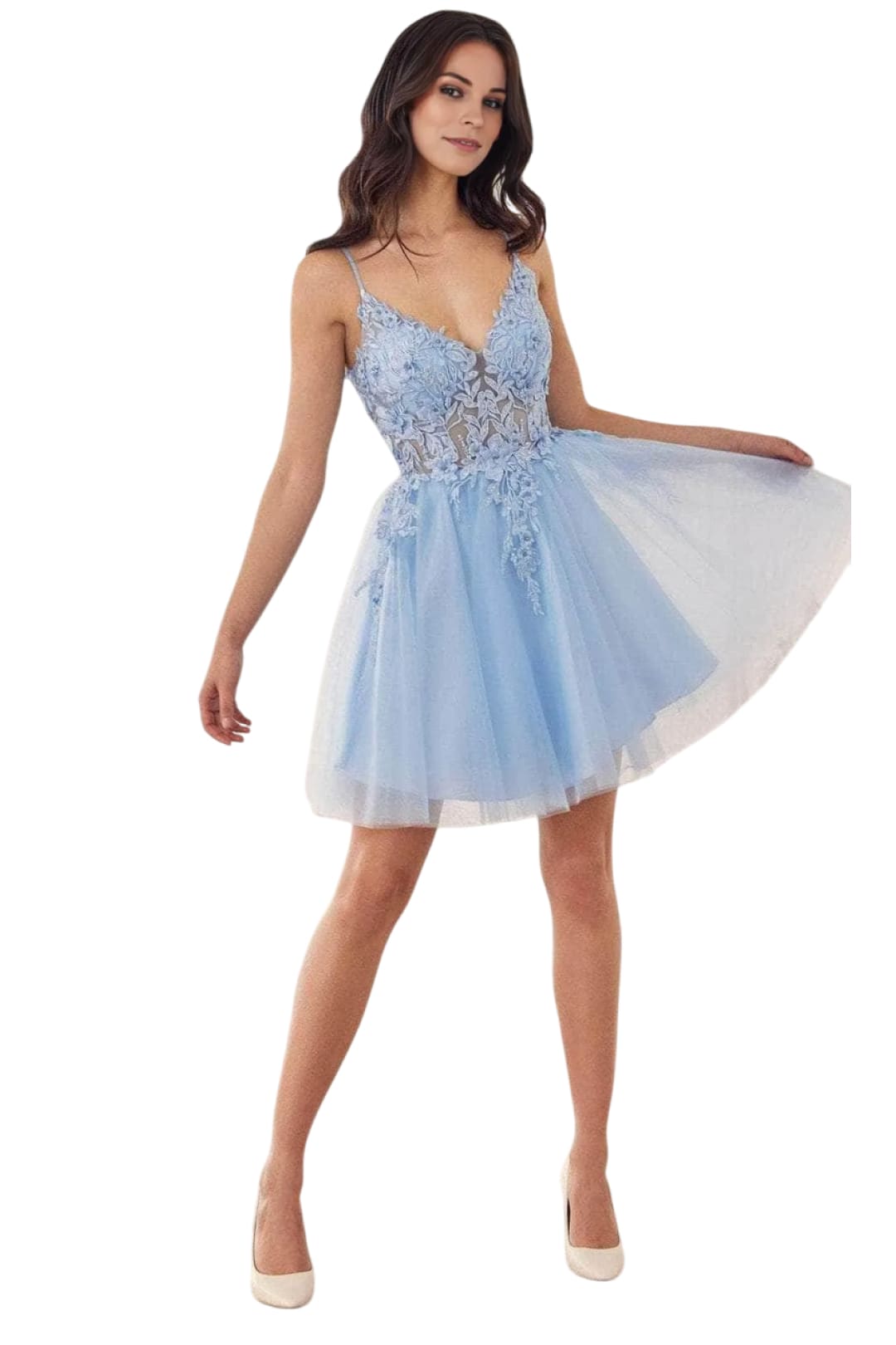 Cocktail Dress 2025 Jeweled Tulle Elegant Party Dress - Light Blue / XXS - Prom