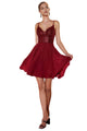 Cocktail Dress 2025 Mid-Thigh A-Line Elegant Party Dress - Burgundy / 2 - Prom