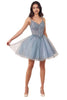 Cocktail Dress 2025 Ribbon Strap Elegant Party Dress - Smoky Blue / XXS - Prom