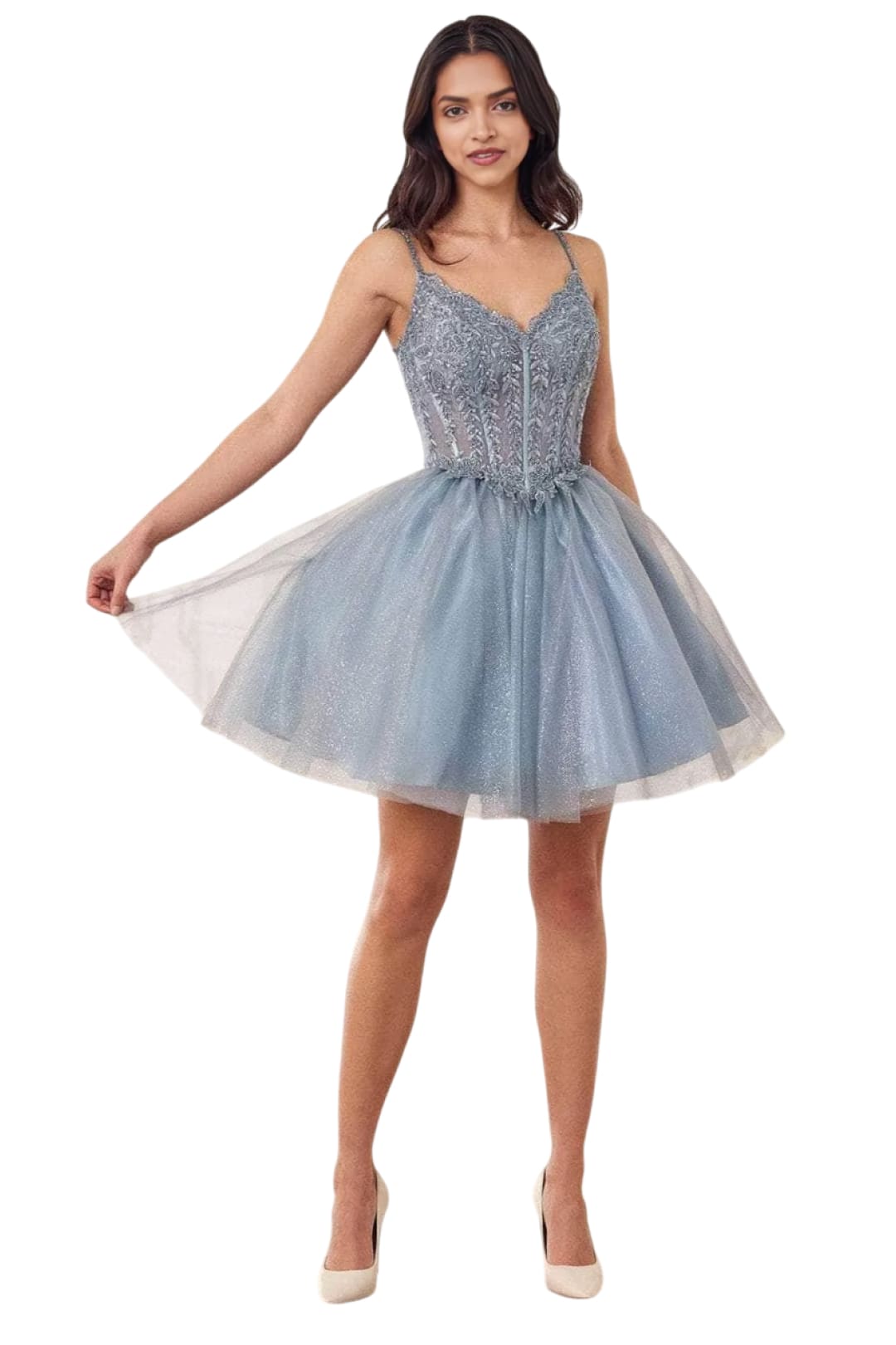 Cocktail Dress 2025 Ribbon Strap Elegant Party Dress - Smoky Blue / XXS - Prom