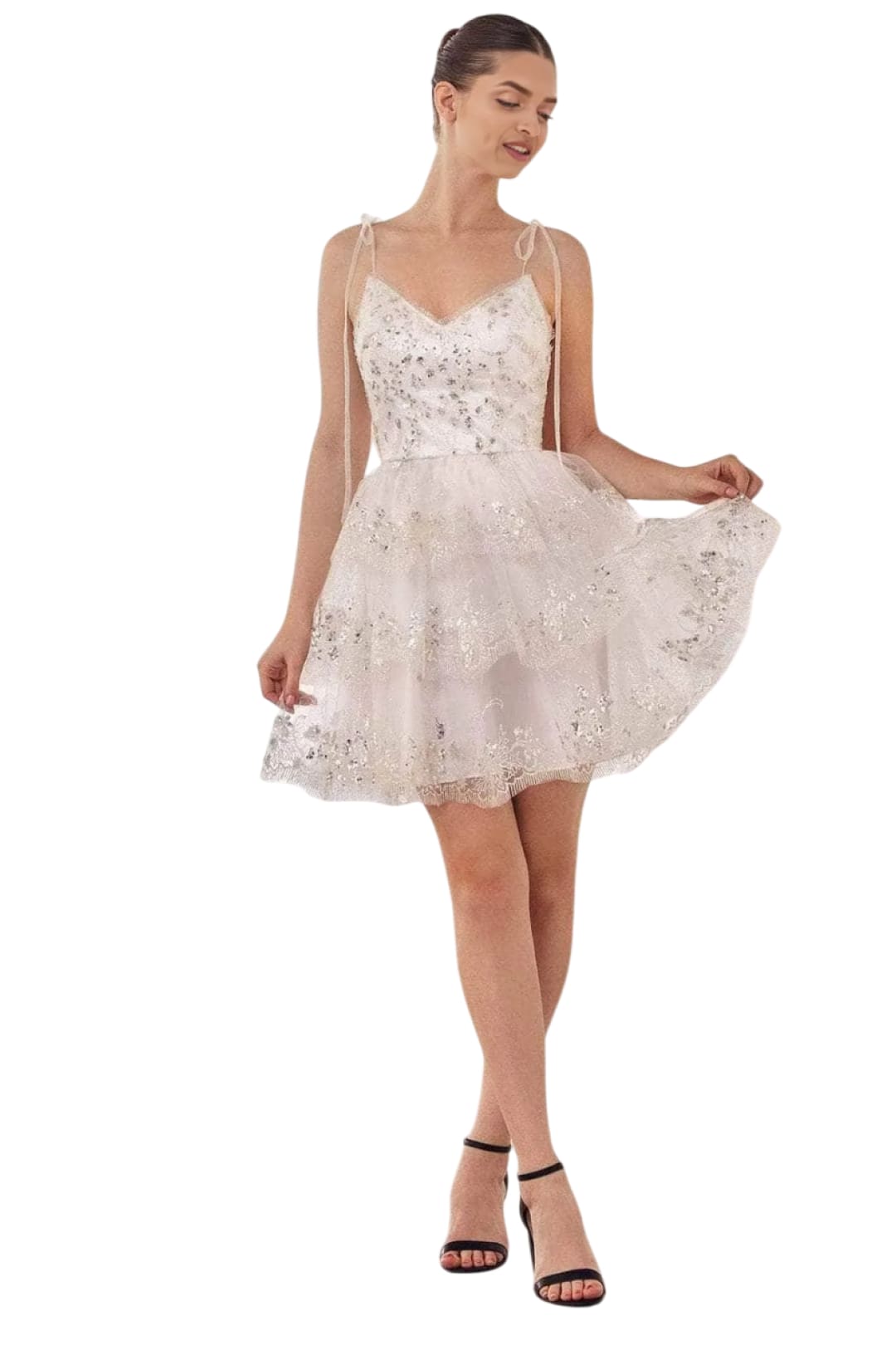 Cocktail Dress 2025 Tiered A-Line Elegant Party Dress - Off White / XXS - Prom