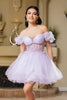 Cocktail Dress Sweetheart A-Line Semi-Formal By May Queen MQ2164 - LILAC / 2 - Dress