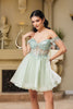 Cocktail Off-shoulder Strapless Graduation Dress By May Queen MQ2129 - SAGE / 2 - Dress