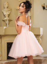 Cocktail Sweetheart Off The Shoulder A-Line Dress By May Queen MQ2159