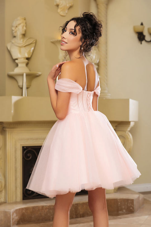Cocktail Sweetheart Off The Shoulder A-Line Dress By May Queen MQ2159 - Dress