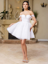Cocktail Sweetheart Off The Shoulder A-Line Dress By May Queen MQ2159