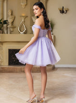 Cocktail Sweetheart Off The Shoulder A-Line Dress By May Queen MQ2159