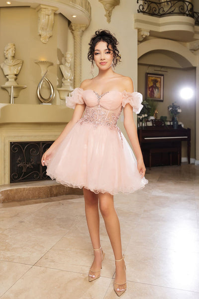 Cocktail Sweetheart Off The Shoulder A-Line Dress By May Queen MQ2159 - Dress