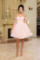 Cocktail Sweetheart Off The Shoulder A-Line Dress By May Queen MQ2159 - Dress