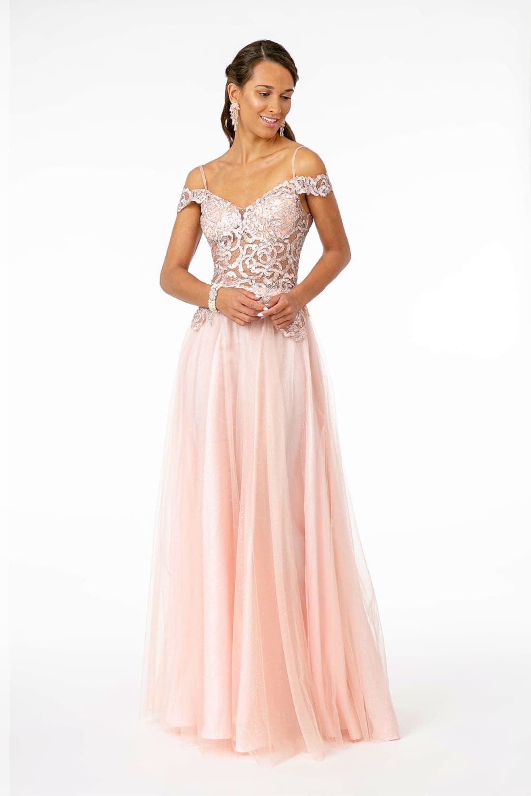 A-line Plus Size Evening Gown - BLUSH / XS