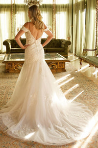Cold Shoulder Mermaid Bridal Gown by GLS Gloria GL3537 - Long Formal Dresses