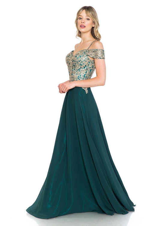 Cold Shoulder Prom Formal Gown