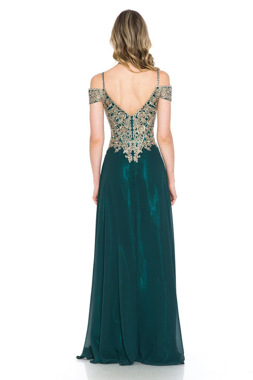 Cold Shoulder Prom Formal Gown