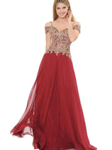 Lenovia 8132 Cold Shoulder Prom Formal Gown