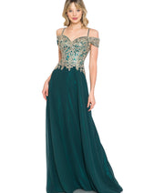 Lenovia 8132 Cold Shoulder Prom Formal Gown