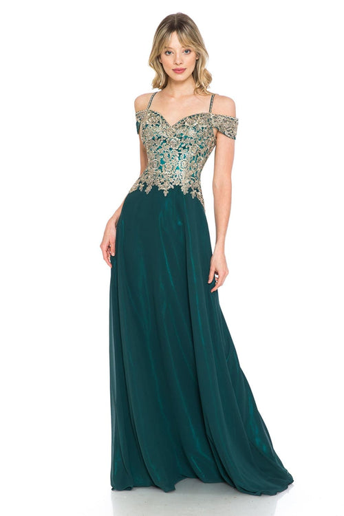 Cold Shoulder Prom Formal Gown