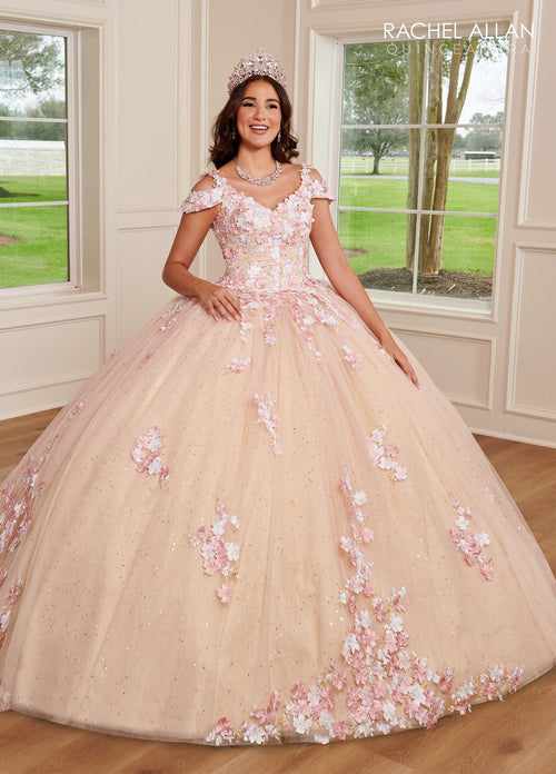 Rachel Allan RQ1125 Cold Shoulder Quinceanera Dress