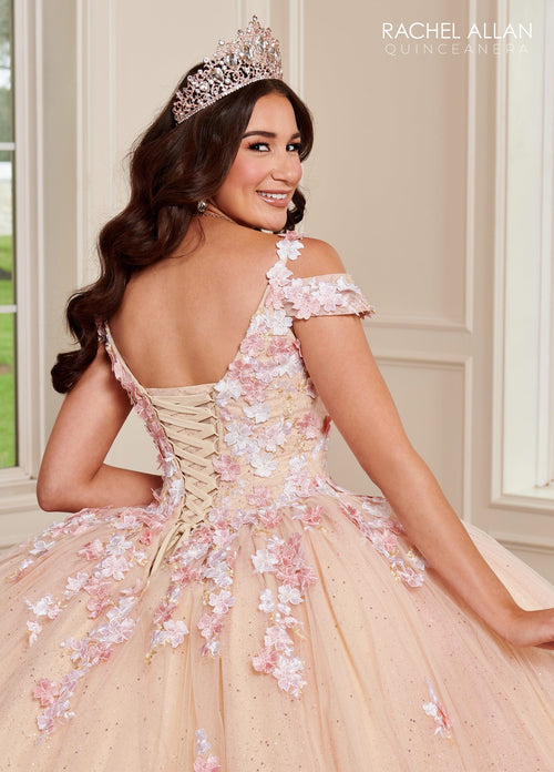 Rachel Allan RQ1125 Cold Shoulder Quinceanera Dress