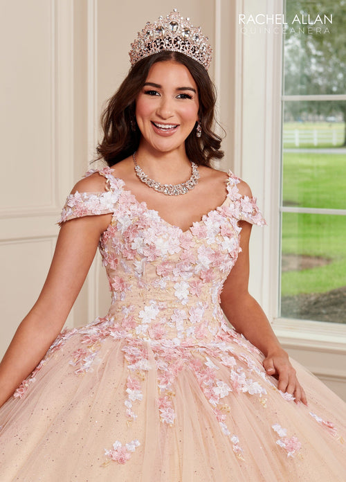 Rachel Allan RQ1125 Cold Shoulder Quinceanera Dress