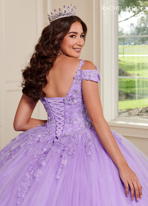 Rachel Allan RQ1126 Cold Shoulder Quinceanera Dress