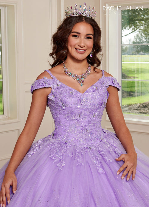 Rachel Allan RQ1126 Cold Shoulder Quinceanera Dress