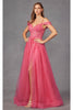 Cold Shoulder Sequin Appliqué Prom Gown by Juliet JT2466A - Dress