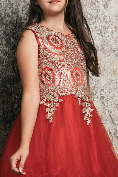 Embroidered Tulle Party Dress for Holidays Birthdays & Special Occasions by Bella Princess C3057