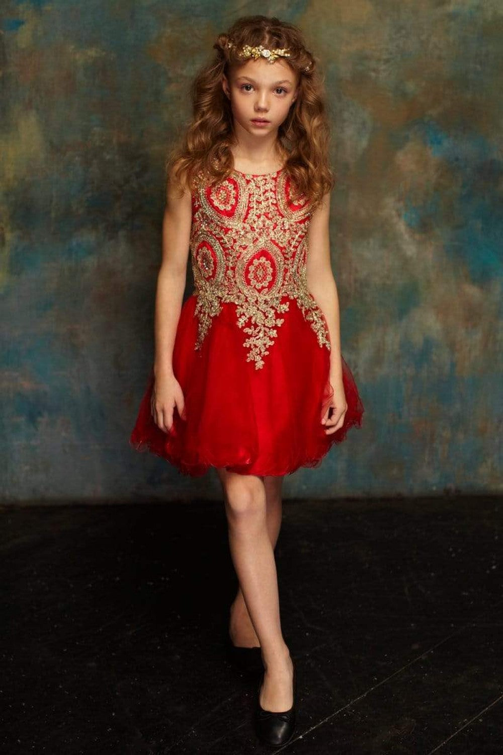 Embroidered Tulle Party Dress for Holidays Birthdays & Special Occasions by Bella Princess C3057