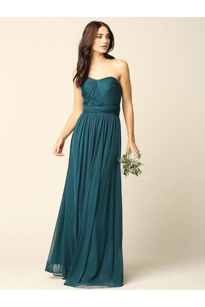 Convertible Long Bridesmaid Dress - The Dress Outlet