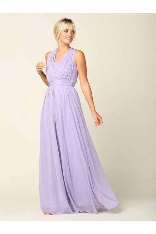 Convertible Long Bridesmaid Dress - The Dress Outlet