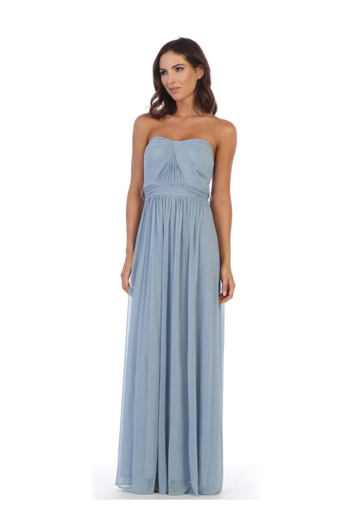 Convertible Long Bridesmaid Dress - The Dress Outlet