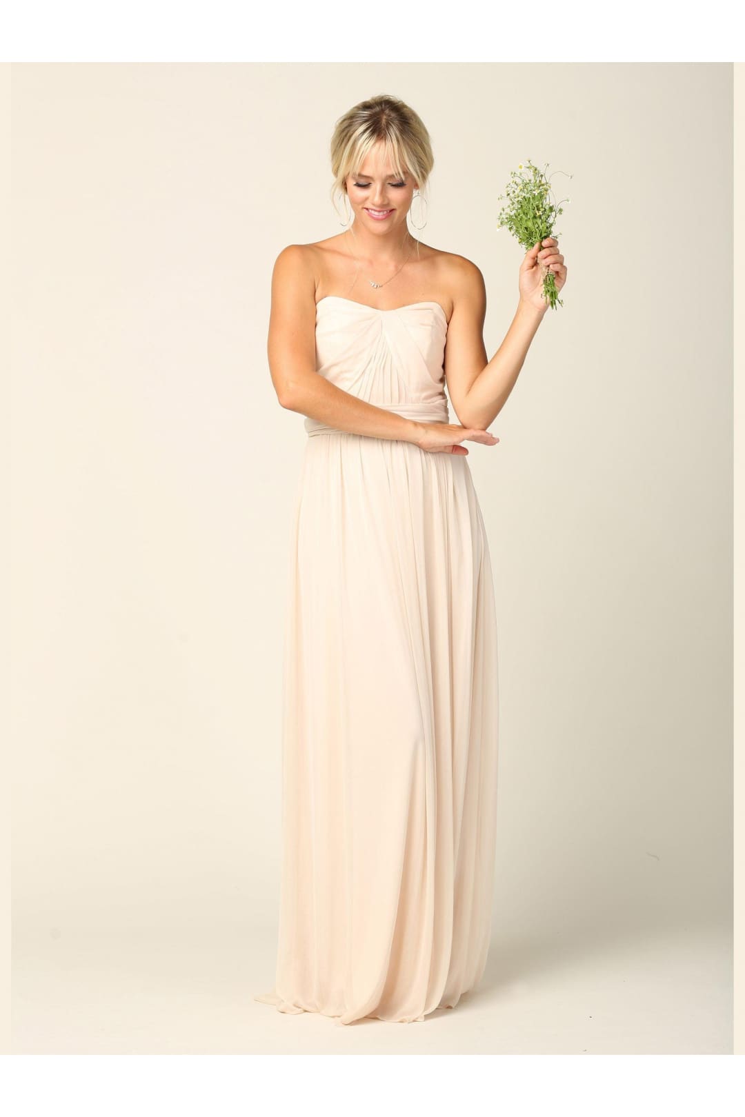 Convertible Long Bridesmaid Dress - The Dress Outlet