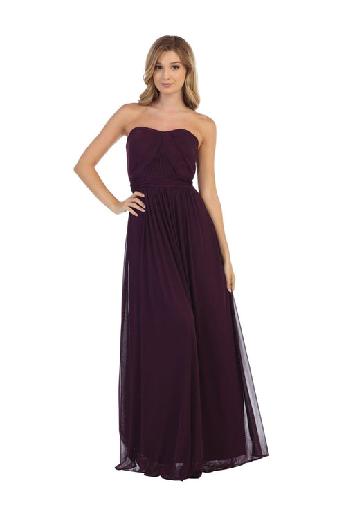 Convertible Long Bridesmaid Dress - The Dress Outlet