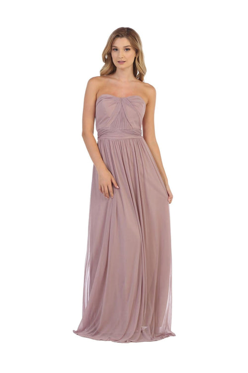 Convertible Long Bridesmaid Dress - The Dress Outlet