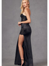 Corset 3D Floral Embellished Prom Gown-juliet-jt2476u